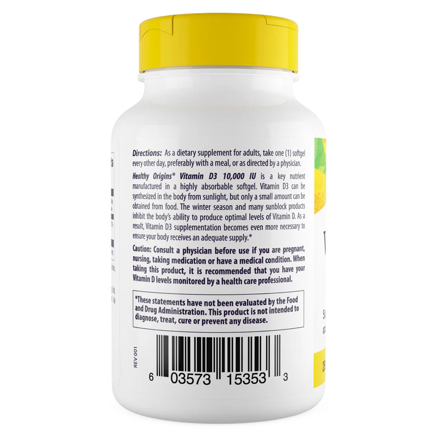 Healthy Origins Vitamin D3 10,000 IU – 360 Softgels