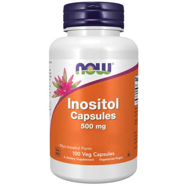 NOW Foods Inositol 500 mg 100 Veg Capsules Ireland - Front of pack