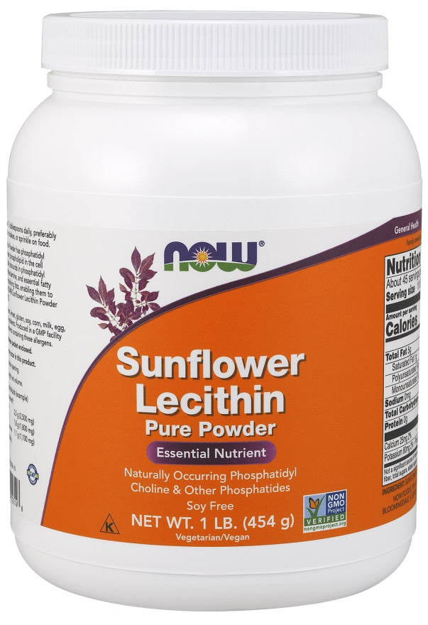Now Foods Sunflower Lecithin - 454g Pure Powder
