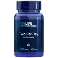 Life Extension Two-Per-Day Multivitamin bottle front, 120 capsules, EU formula