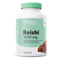Osavi Reishi 1000 mg bottle front, 120 vegan capsules, Ganoderma lucidum fruiting body extract DER 4:1