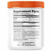 Doctor’s Best Collagen Types 1 and 3 Hydrolysed Collagen Powder 200g Ireland - Left Jar