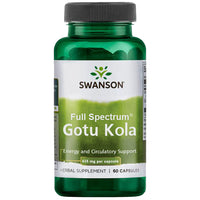 Swanson Gotu Kola 435mg 60 Capsules Ayurvedic Herb Ireland - Front of Bottle
