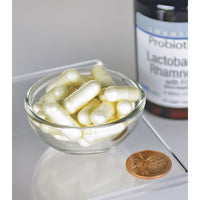 Swanson Lactobacillus Rhamnosus with FOS 5 Billion CFU vegetarian capsules available in Ireland Pill size