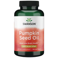 Swanson Pumpkin Seed Oil 1000mg, front of 100 softgel bottle