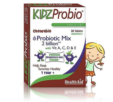 HealthAid Kidz Probio®(2 billion) Vitamin A,D,E,C - 30 Chewable Tabs - Probiotic.ie