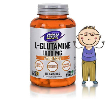 Now Foods L-Glutamine Double Strength 1000 mg - 120 Veg Capsules - Probiotic.ie