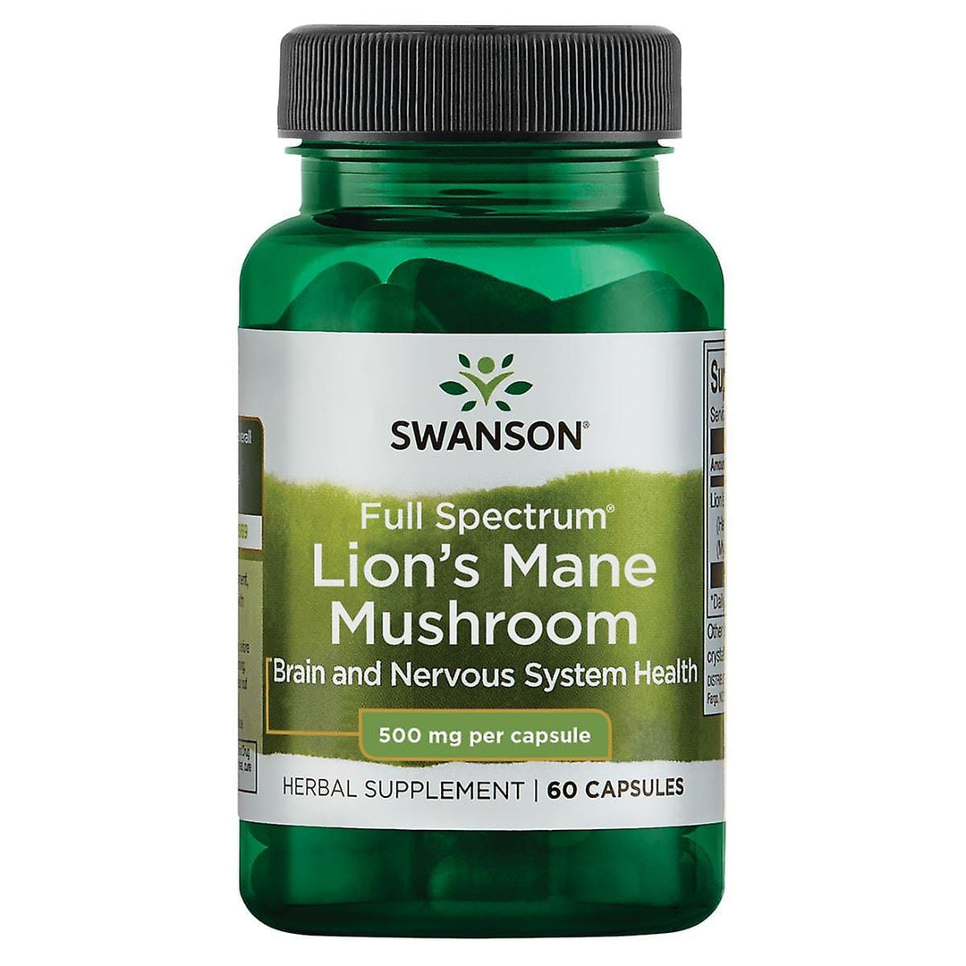 Swanson Lion's Mane Mushroom - Full Spectrum 500mg - 60 caps - Probiotic.ie