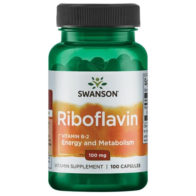 Swanson Vitamin B2 Riboflavin 100mg 100 Capsules Ireland - Front of Bottle