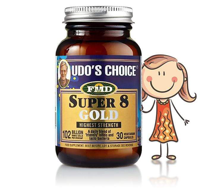 Udos Choice Super 8 Gold Microbiotic Max Strength - 30 Caps - Probiotic.ie