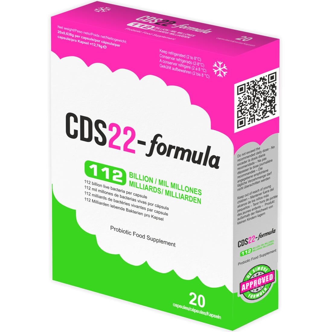 CDS22-formula Probiotic 112B CFU | Original De Simone Formulation | 20 Capsules