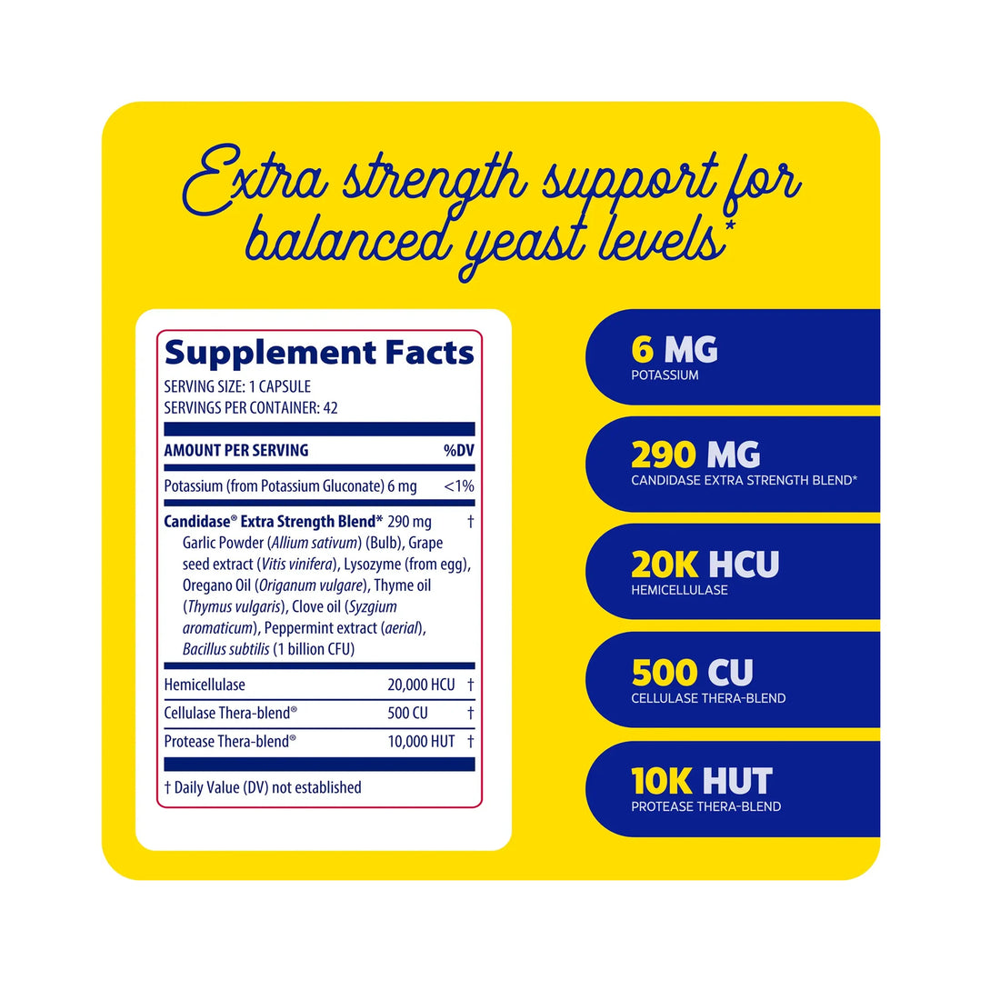 Enzymedica Candidase Extra Strength – Candida Support Enzyme Blend - 42 Caps