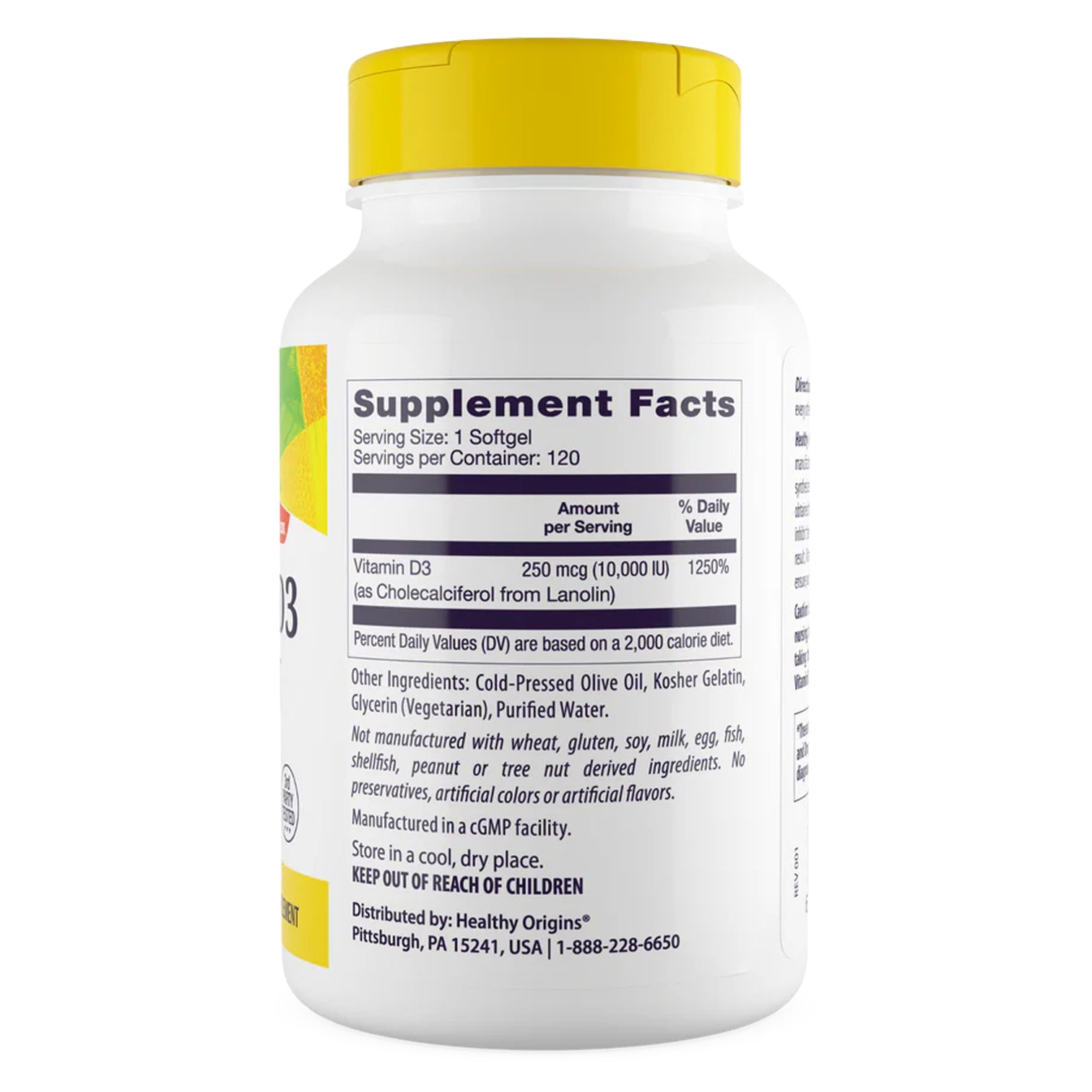 Healthy Origins Vitamin D3 10,000 IU – 360 Softgels