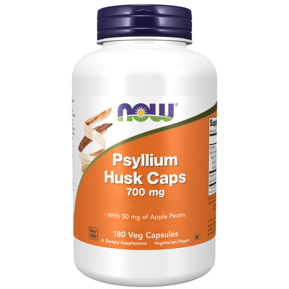 Now Foods Psyllium Husk 700 mg Fibre Supplement Ireland - Front Of Pack