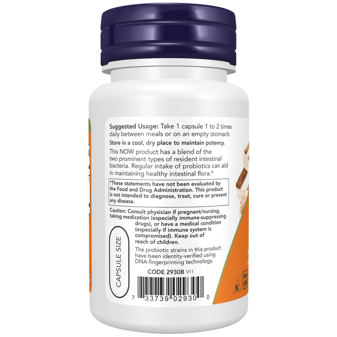 NOW 8 billion acidophilus bifidus Ireland front - Probiotic.ie Right