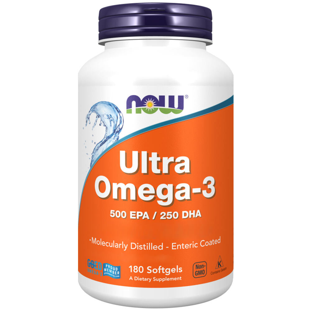 Now Foods Ultra Omega-3 180 Softgels bottle – Premium fish oil supplement Irela