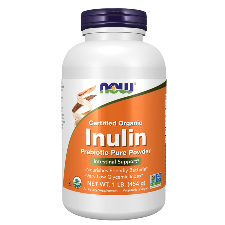 Now Foods Organic Inulin Prebiotic Pure Powder - 227g or 454g