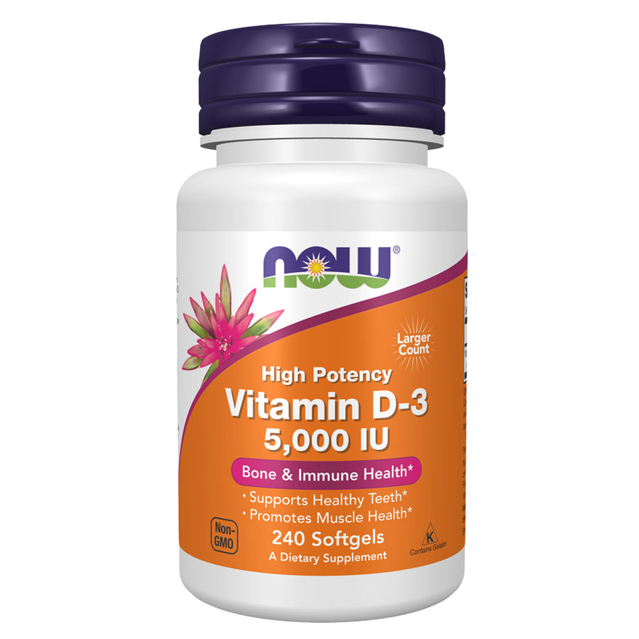 Now Foods Vitamin D-3 High Potency 5,000 IU - 120/240 Softgels