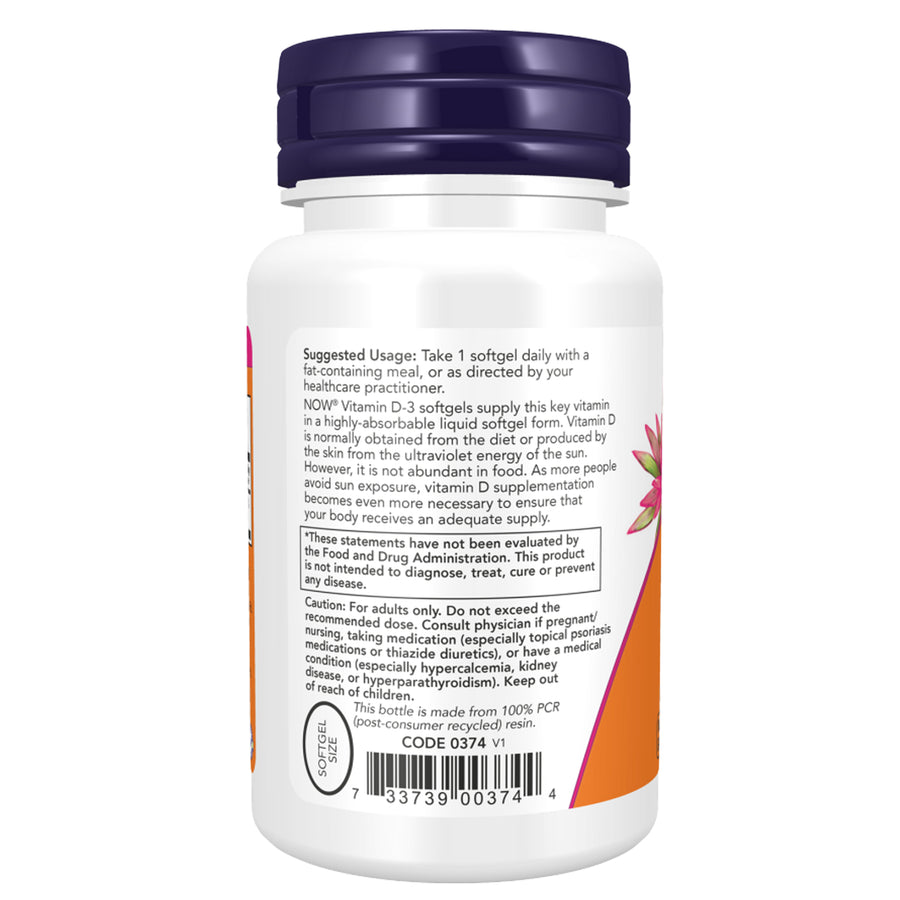 Now Foods Vitamin D-3 High Potency 5,000 IU - 120/240 Softgels