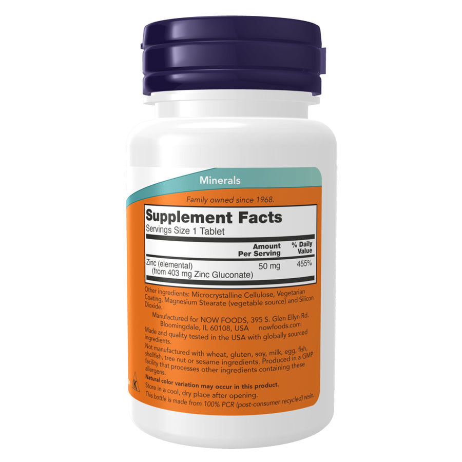 Now Foods - Zinc - 50 mg - 250 Tablets