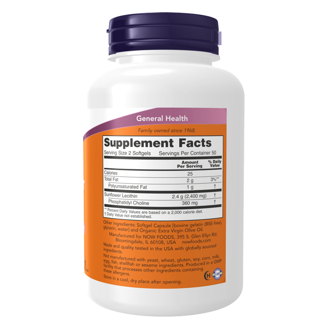 Now Foods Sunflower Lecithin 1200 mg – 100/200 Softgels | Ireland Delivery