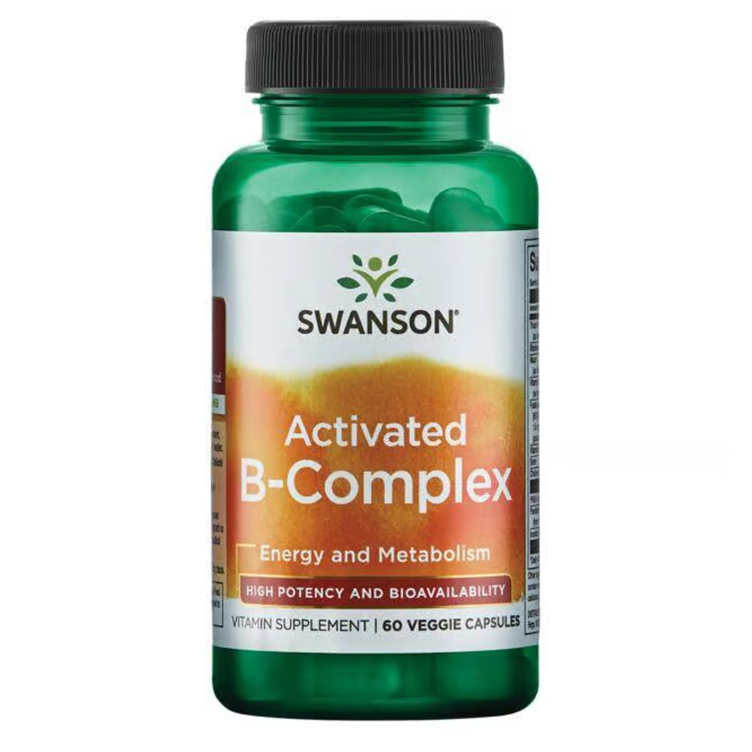 Swanson Activated B-Complex High-Bioavailability Vitamin B Supplement Ireland Front of Bottle