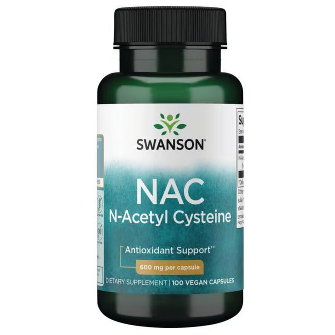 Swanson NAC N-Acetyl Cysteine 600 mg Supplement Ireland Font of Bottle