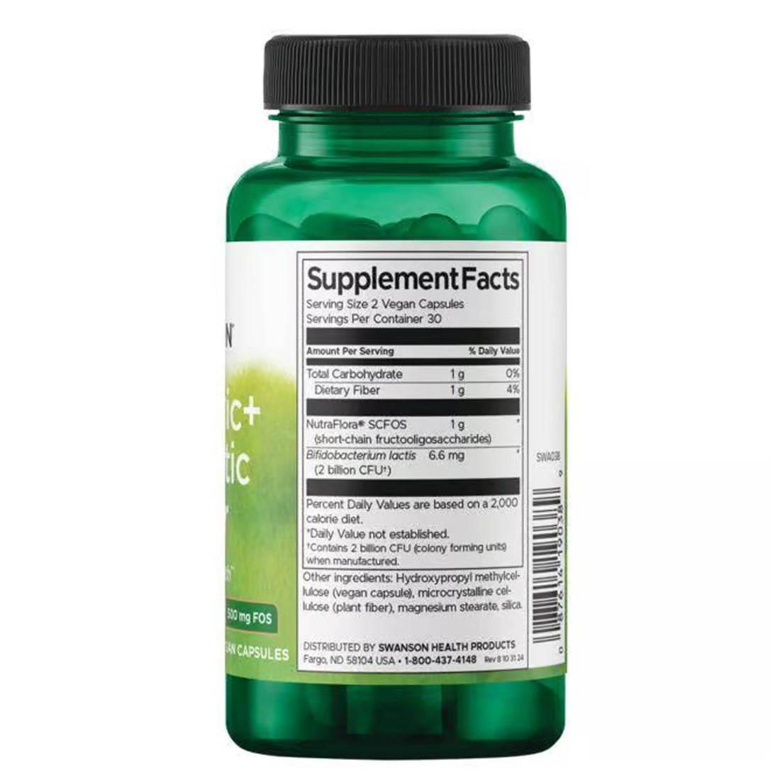 Swanson Probiotic + Prebiotic Fibre 500 million CFU - 60 Caps