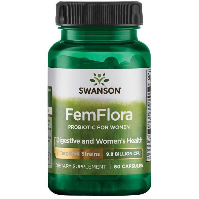 Swanson FemFlora Probiotic for Women 60 Capsules Ireland - Front of Pack