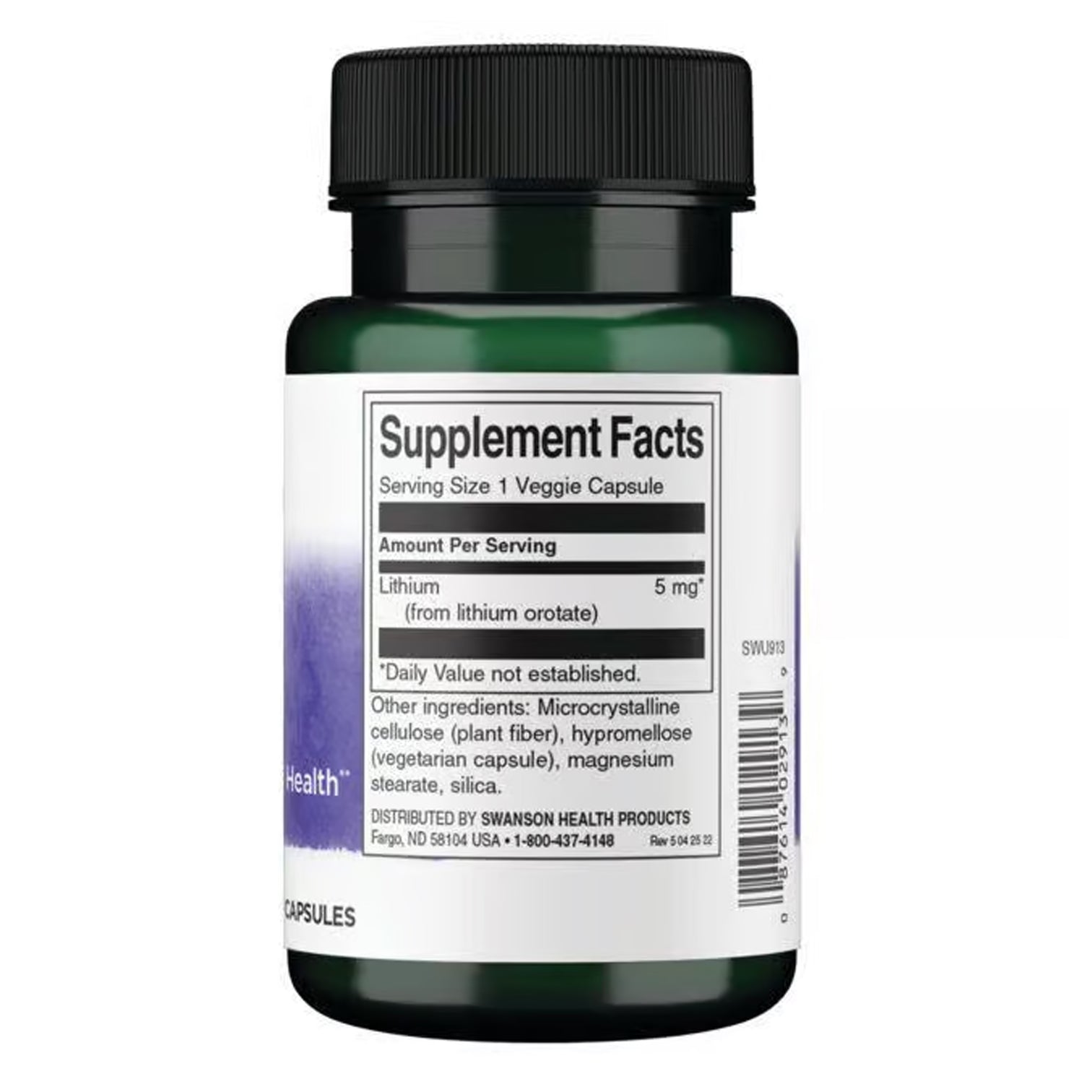 Swanson Lithium Orotate 5mg - 60 Caps