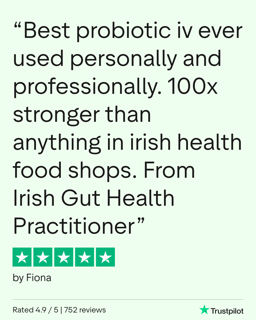 Probiotic.ie Trustpilot Review about Best Probiotic in Ireland
