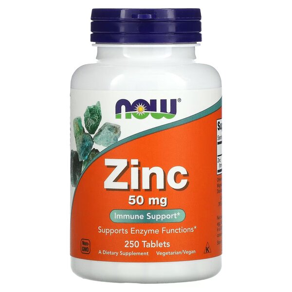 Now Foods - Zinc - 50 mg - 100/250 Tablets