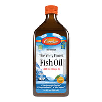 Carlson The Very Finest Fish Oil 500ml omega-3 liquid supplement with orange flavour available in Ireland