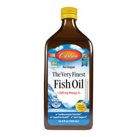Carlson The Very Finest Fish Oil 500ml omega-3 liquid supplement with lemon flavour available in Ireland