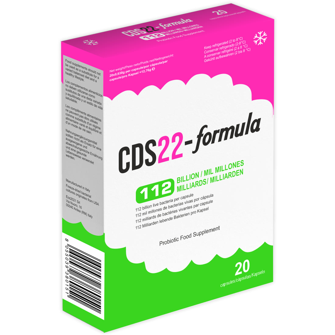 CDS22-formula Probiotic 112B CFU | Original De Simone Formulation | 20 Capsules
