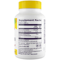Healthy Origins Astaxanthin 12mg supplement facts panel: astaxanthin 12mg, vitamin E 6.7mg, lutein 220mcg, vitamin A 39mcg per softgel