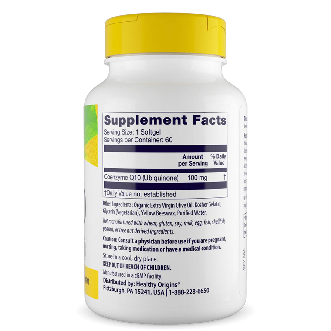 Healthy Origins CoQ10 100mg 60 softgels supplement Ireland delivery right side
