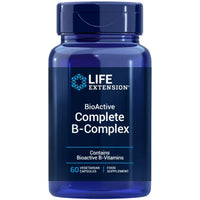 Life Extension BioActive Complete B-Complex bottle, 60 vegetarian capsules, front label
