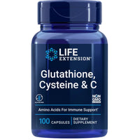 Life Extension Glutathione, Cysteine and C bottle, 100 capsules, front label