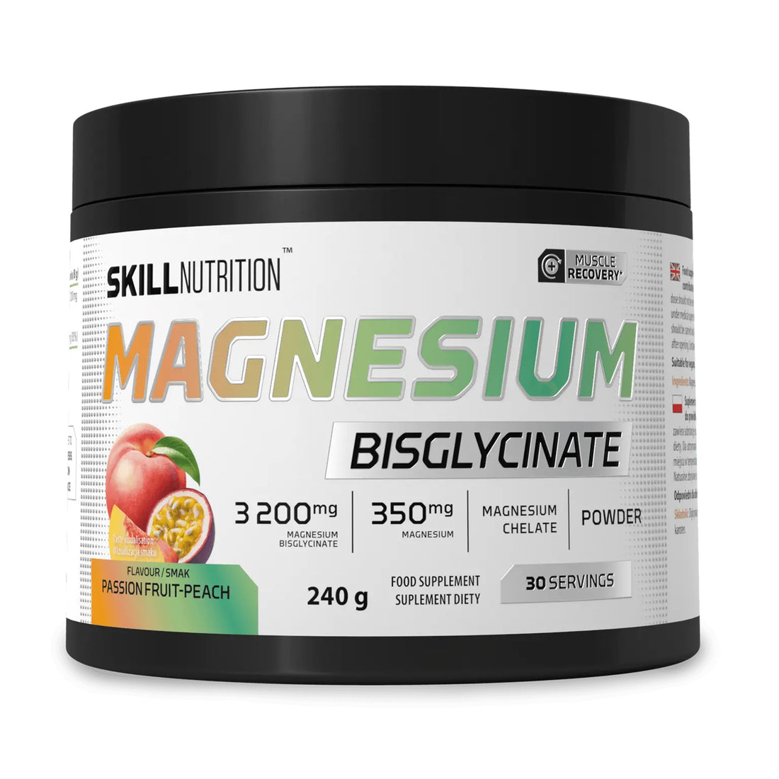 Magnesium bisglycinate powder 240g passion fruit peach Ireland