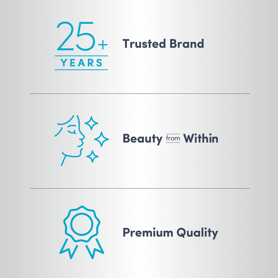 Logo and text of a brand with 25+ years of experience, &