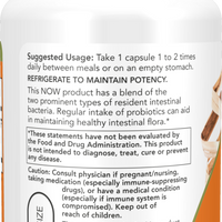 Now Foods 8 Billion Acidophilus & Bifidus Probiotic Supplement Ireland - Right Side