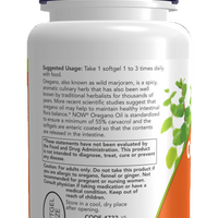 NOW Foods Oregano Oil 55% Carvacrol Softgels 90-count Ireland Side