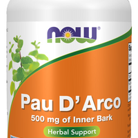 Now Foods Pau D’Arco 500 mg 100 Veg Capsules Ireland - Front of pack