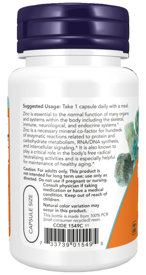 Now Foods Zinc Picolinate 50 mg 120 Veg Caps Ireland - Left Side