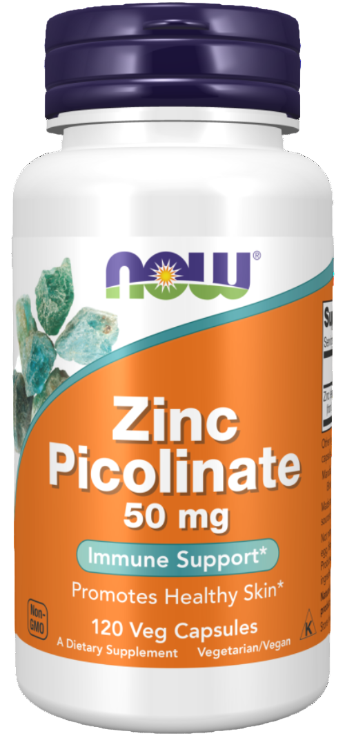 Now Foods Zinc Picolinate 50 mg 120 Veg Caps Ireland - Front