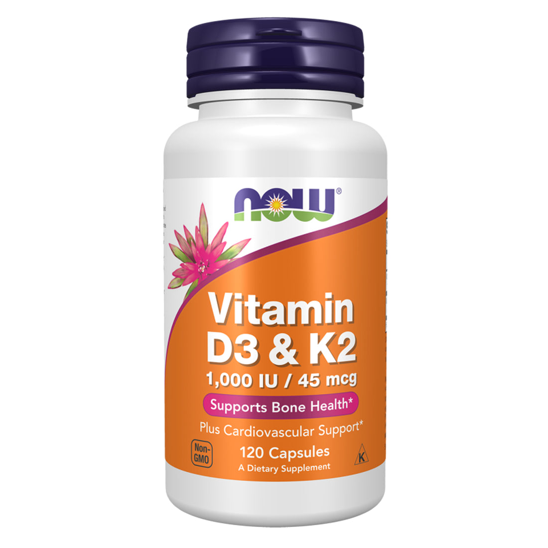 NOW Vitamin D3 & K2 1,000 IU 120 vegetarian capsules food supplement Ireland