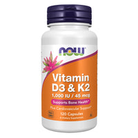 NOW Vitamin D3 & K2 1,000 IU 120 vegetarian capsules food supplement Ireland