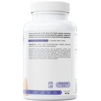 Osavi Apigenin 50mg supplement facts panel showing grapefruit peel extract 45:1, standardised to min. 90% apigenin, 50mg per capsule