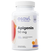 Osavi Apigenin 50mg food supplement bottle, 120 vegan capsules, front label